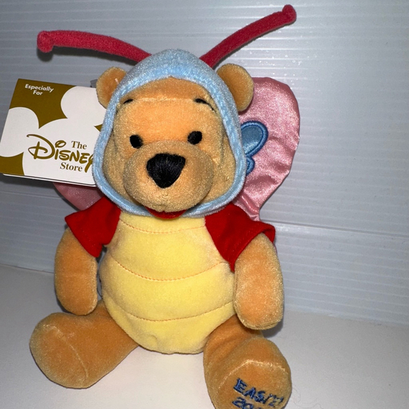 Walt Disney Easter 2000 WINNIE THE POOH AS BUTTERFLY Bean Bag STUFFED ANIMAL NEW - Picture 3 of 16